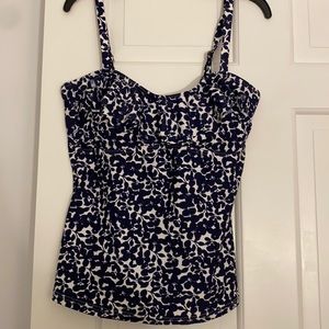 Cute island escape floral tankini ruffle top